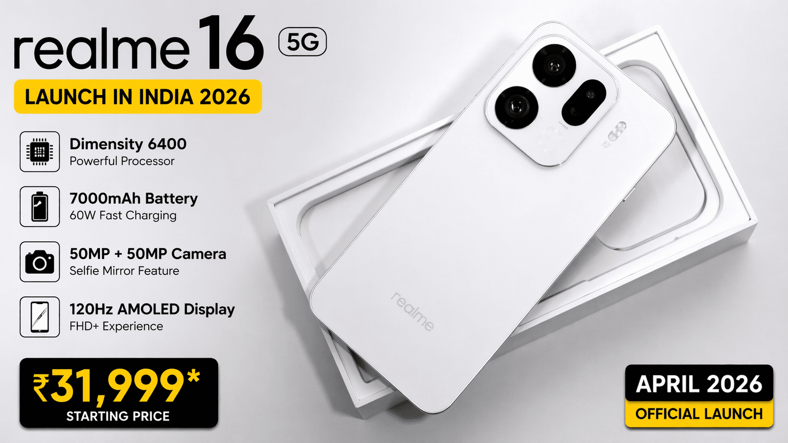 Realme 16 5G launch India 2026